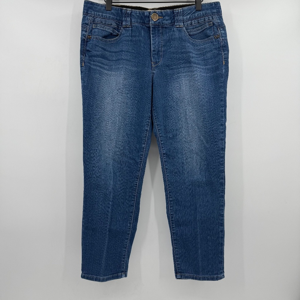 Democracy Jeans Women 14 Blue Skinny Stretch Denim Ab Technology Mid Rise